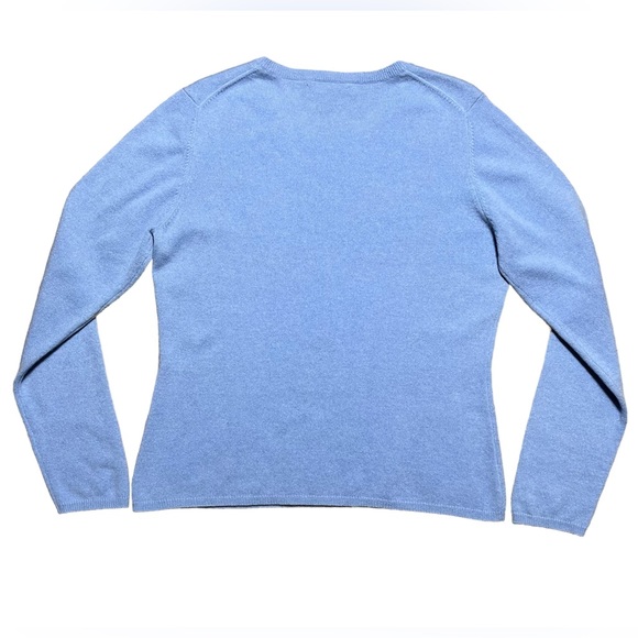 Just Cashmere By Forte Crewneck 100% Cashmere Sweater In Light Blue Sz XL - Picture 2 of 10